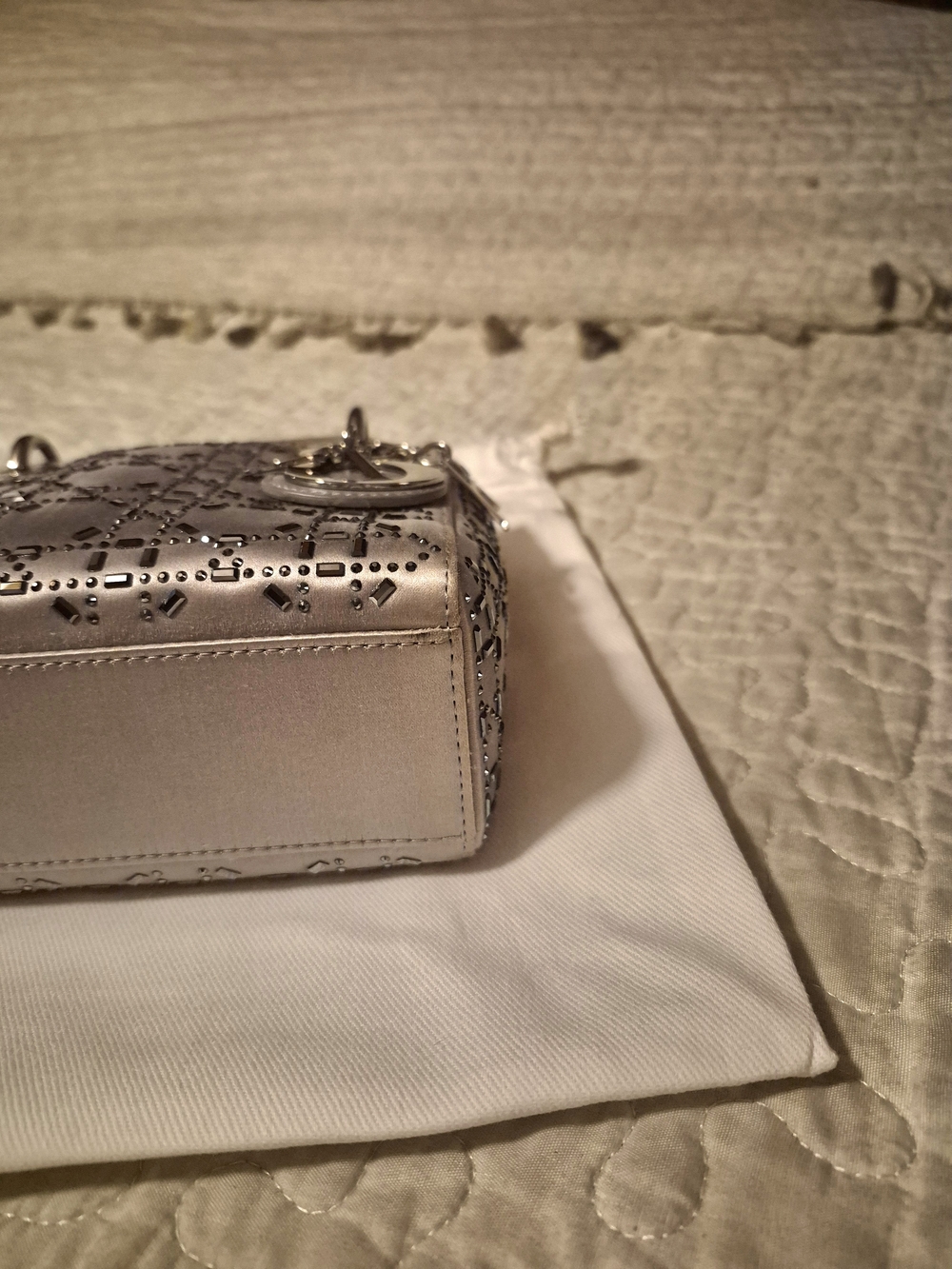 Christian Dior Satin Crystal Cannage Mini Lady Dior Limited Edition. - Picture 10 of 12
